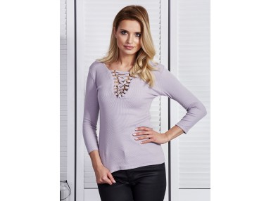 T-shir à détail noué - beige foncé