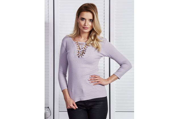 T-shir à détail noué - beige foncé