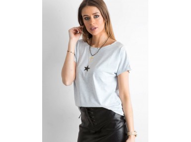 T-shirt avec un décolleté dans le dos - bleu clair