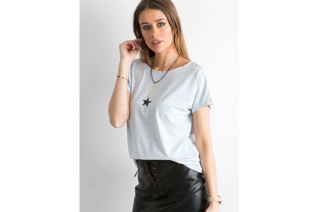 T-shirt avec un décolleté dans le dos - bleu clair