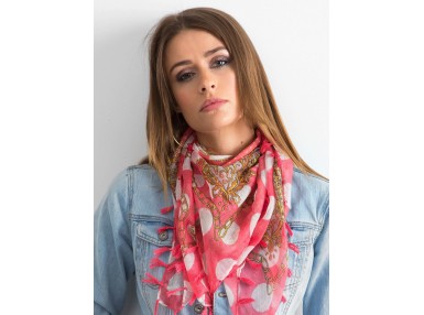 Écharpe à franges - corail