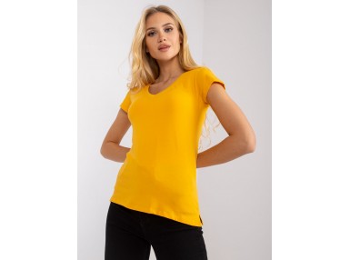 T-shirt à col V - orange vif