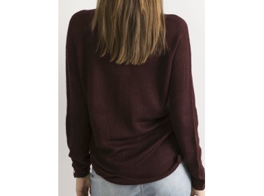 Pull côtelé - violet foncé