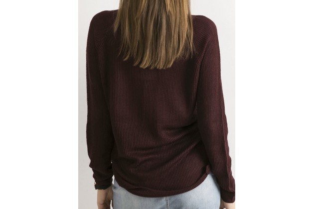 Pull côtelé - violet foncé