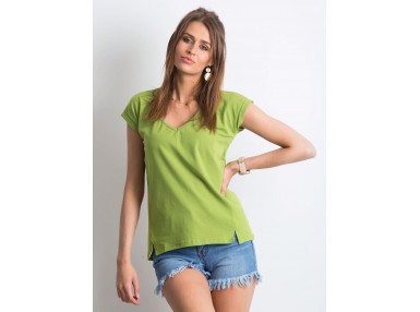 T-shirt à col en V - vert clair