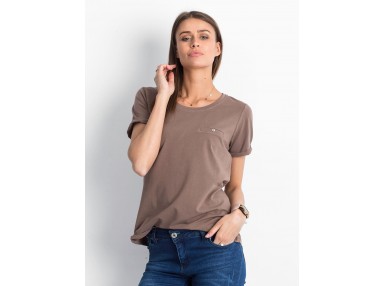 T-shirt à encolure ronde - marron