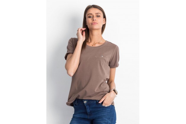 T-shirt à encolure ronde - marron