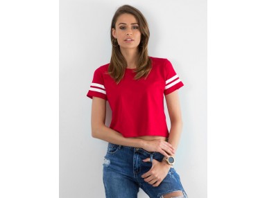 T-shirt court en coton - rouge