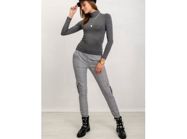 Top à col roulé - gris foncé