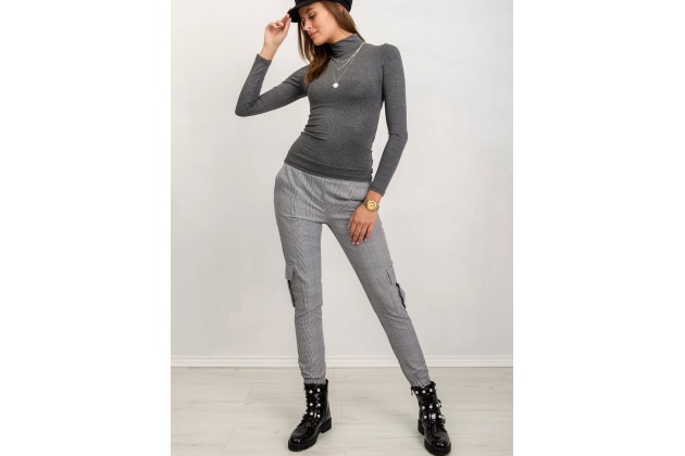 Top à col roulé - gris foncé