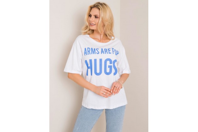 T-shirt à encolure ronde et imprimé - blanc