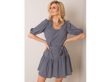 Robe courte femme à imprimé - bleu marine