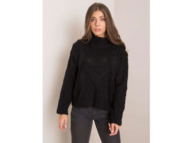 Pull en maille torsadée - noir