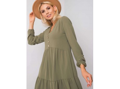 Robe courte à volants - kaki