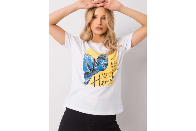 T-shirt à encolure ronde - blanc