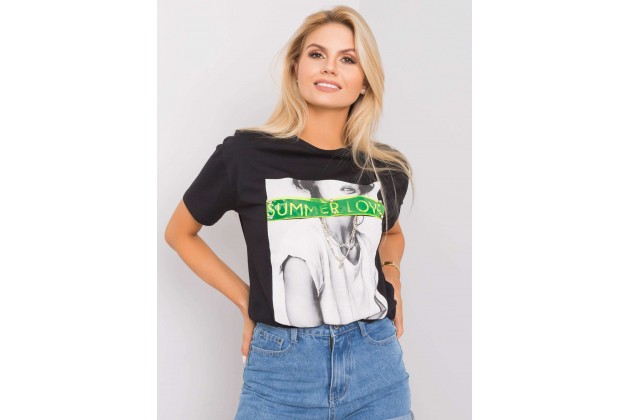 T-shirt à encolure ronde - noir