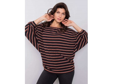 T-shirt rayé - noir et beige