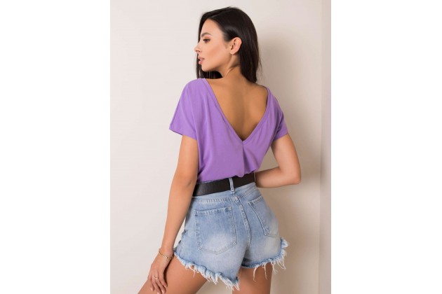 T-shirt avec un décolleté dans le dos - violet