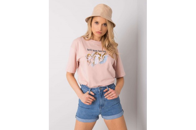 T-shirt à encolure ronde - rose clair