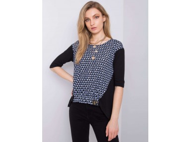 T-shirt à manches longues - noir et bleu