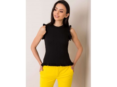 T-shirt - volantée - noire