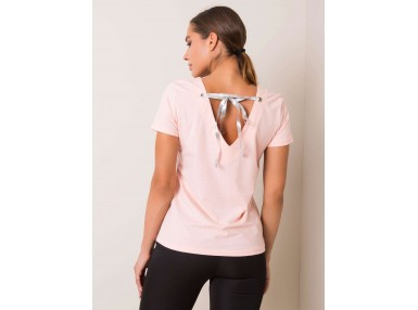 T-shirt avec un décolleté dans le dos - rose clair