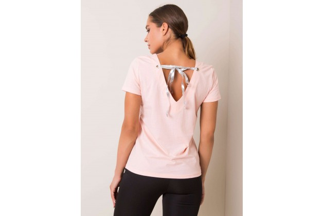 T-shirt avec un décolleté dans le dos - rose clair