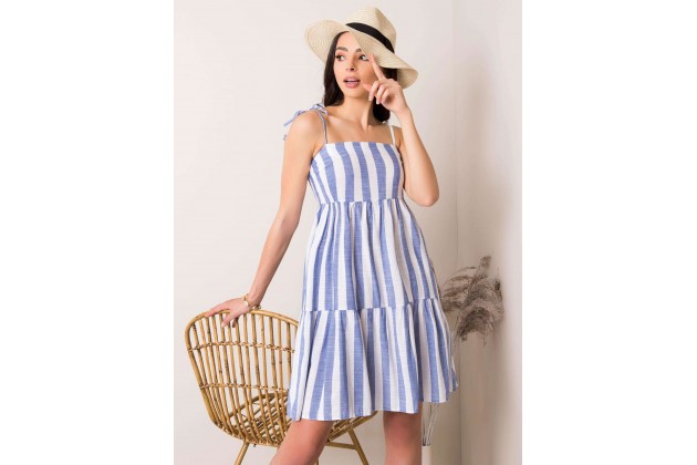 Robe d'été - blanche et bleue