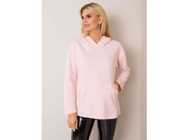 Sweat à capuche en coton - rose clair