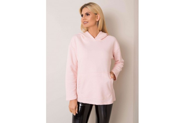 Sweat à capuche en coton - rose clair