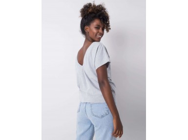 T-shirt avec un décolleté dans le dos - gris