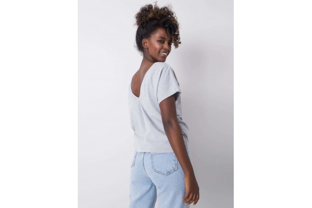 T-shirt avec un décolleté dans le dos - gris