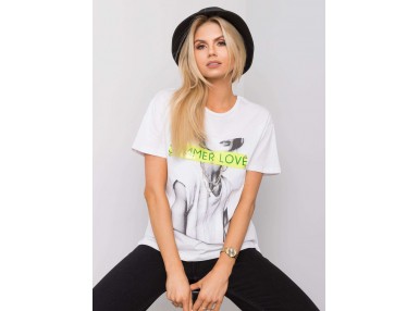 T-shirt à encolure ronde - blanc