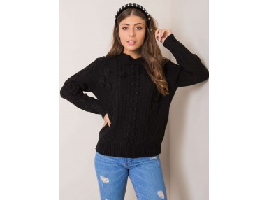 Pull en maille torsadée - noir