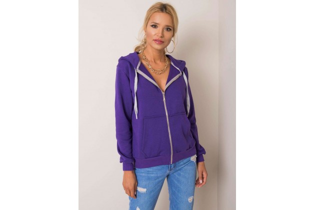 Sweat à capuche avec fermeture éclair  -violet foncé