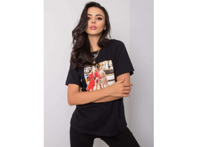 T-shirt à manches courtes en coton - noir