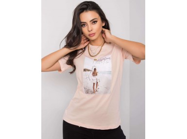 T-shirt doux à encolure ronde - saumon