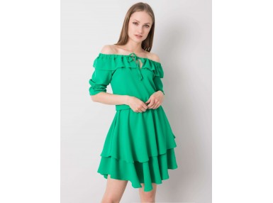 Robe courte à volants - verte