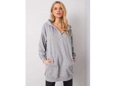 Sweat à capuche long - gris