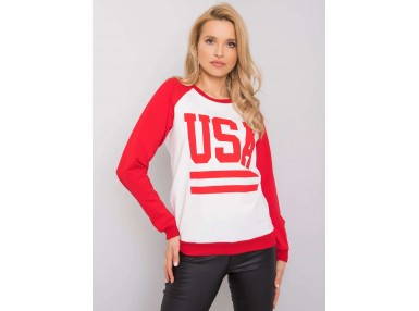Sweat-shirt avec inscription -  rouge et blanc