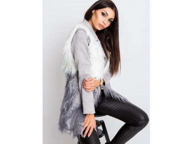 Gilet blanc et gris