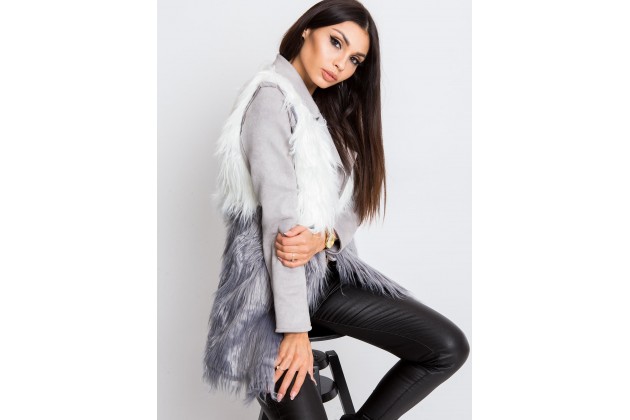 Gilet blanc et gris