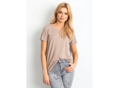 T-shirt à col V - beige foncé