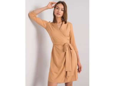 Robe courte portefeuille - camel
