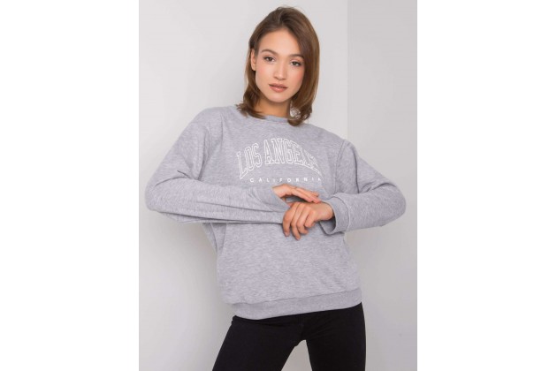 Sweat-shirt avec inscription - gris