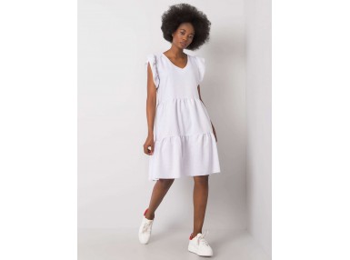 Robe courte avec volants étagés - blanche