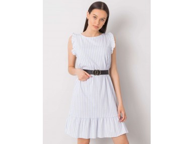Robe courte à épaules dénudées - bleu clair