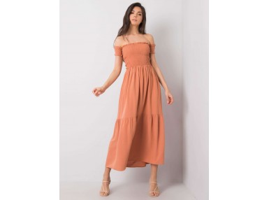 Robe d'été à volants et bretelles - orange foncé