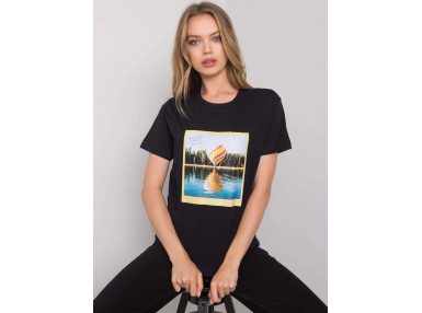 T-shirt à manches courtes en coton - noir