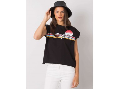 T-shirt femme imprimé - noir